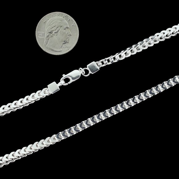 Real 925 SOLID Sterling Silver 4.5mm Franco Link Chain Necklace 22" inch - Picture 3 of 6